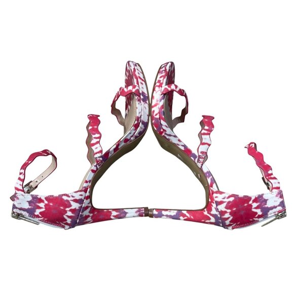 Kelly & Katie Litton Strappy Heel Sandals Pink Purple Size 7 Zip Platform - Picture 6 of 11